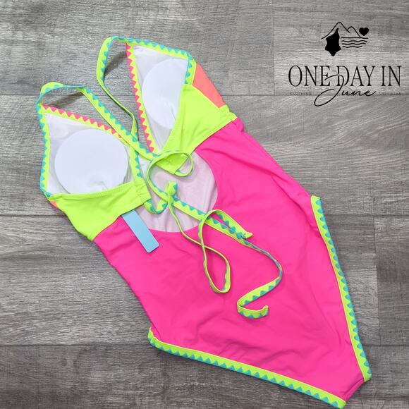 Popvil Colorblock One Piece Swimsuit Size M - Picture 7 of 7